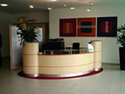 Office Reception Refurbishment with Feature Office Flooring.