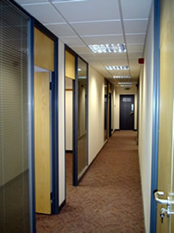 office partition suspended ceiling, office refurbishment, interior design Mission Interior Contracts.